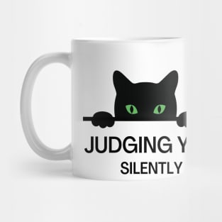 Judging You Silently Cat Humor Mug